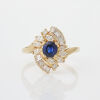 18ct Yellow Gold Modern Sapphire and Diamond Ring