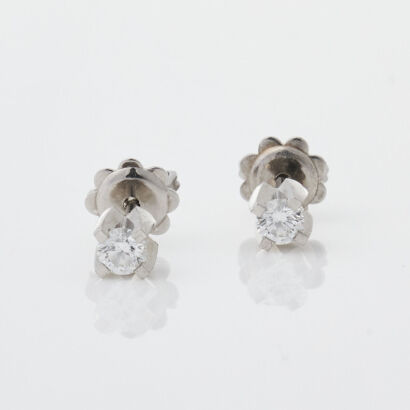 18ct White Gold Diamond Studs TDW .36ct