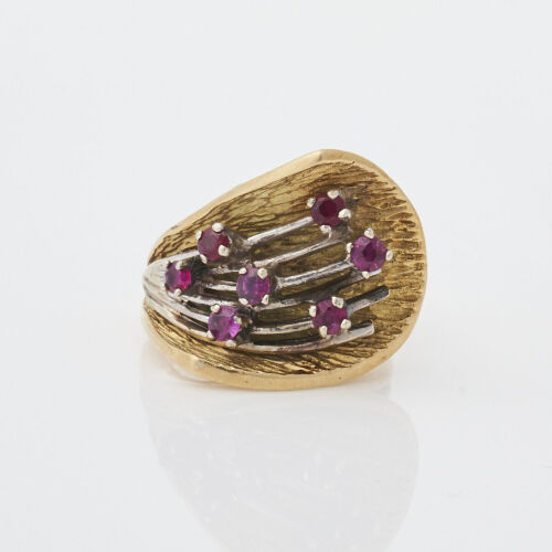 18ct Yellow and White Gold Ruby Ring