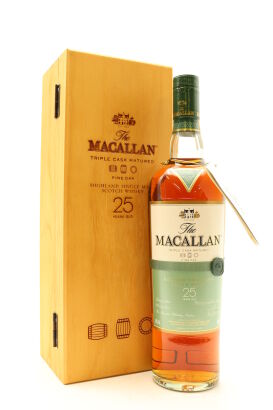 (1) The Macallan 25 Year Old Fine Oak Single Malt Scotch Whisky, 43% ABV