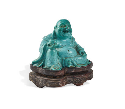 A 20th Century Chinese Turquoise Carved Buddha