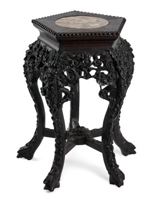 A 19th Century Chinese Rosewood Carved Side Table