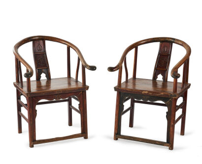 A Pair of Late-19th Century Chinese Wood Chairs