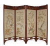 A Screen in Asiatic Lacquer with Four Silk Embroidered Panels C.1890