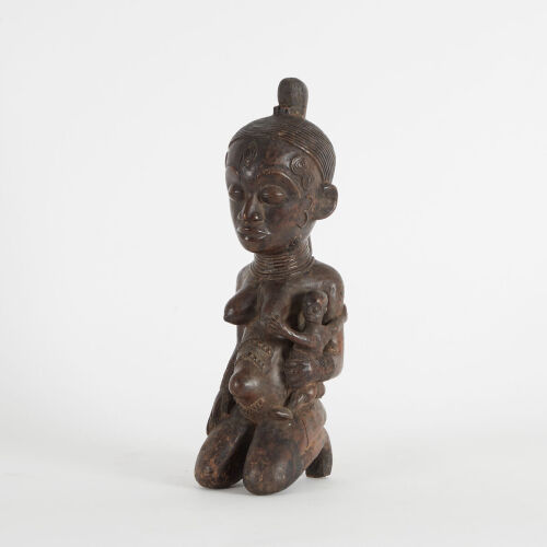 A Bena Lulua Maternity Figure, Democratic Republic of Congo