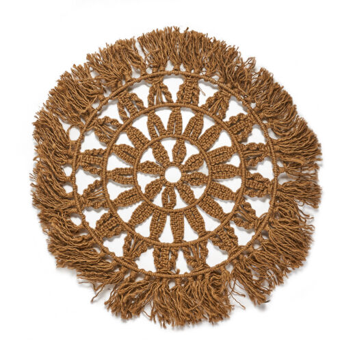 A Woven Jute Rope Woven Wall Hanging