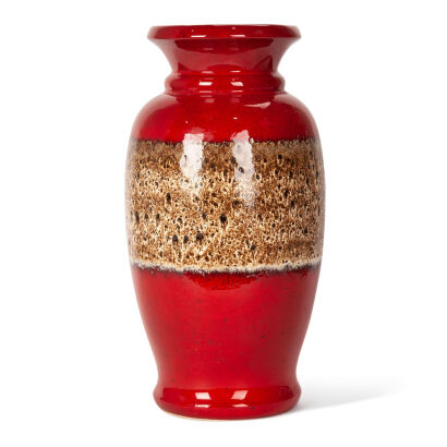 A Large Red German Mid-Century Vase