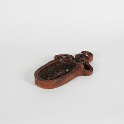 A Vintage Maori Resin Carved Tray