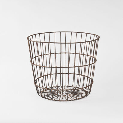 A Rustic Vintage French Wire Basket