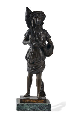 A Bronze After Jean Garnier - Pêcheuse de Crevettes (The Shrimp Fisherwoman)