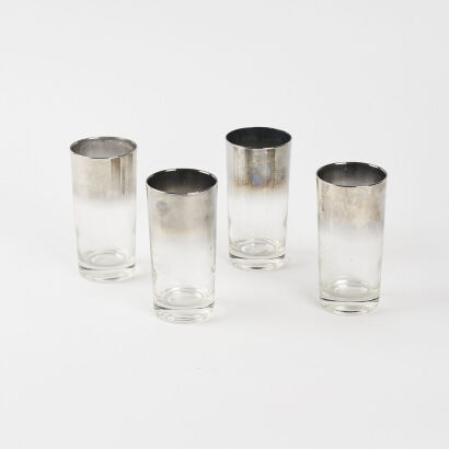 A Set Of Four Silver Ombre Highball Glasses