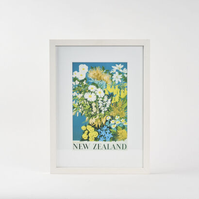 EUGENE COLLETT 1966 NZ Wild Flowers Travel Poster