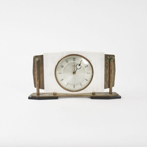 A Marble And Brass Mantle Clock