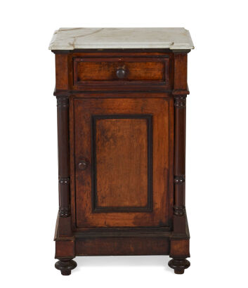 A 19th Century Mahogany and Marble Beside Cabinet