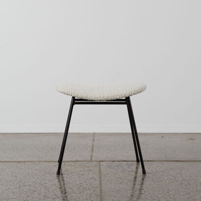 A Mid Century Boucle Stool