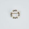 9ct Gold Pearl and Sapphire Brooch