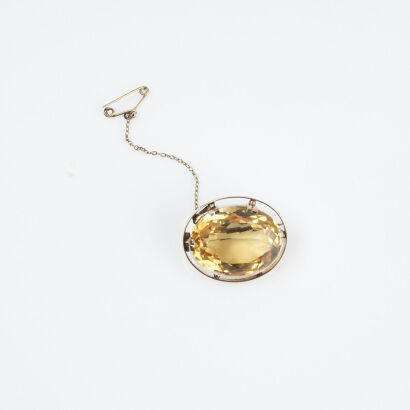 9ct Citrine Brooch