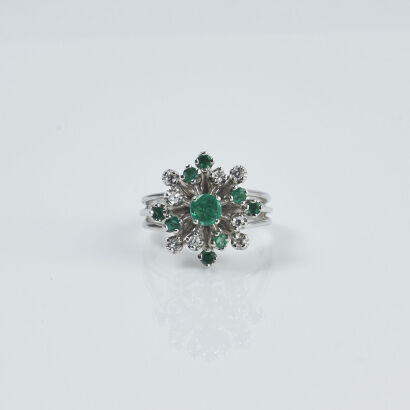 14ct Emerald and Diamond Ring