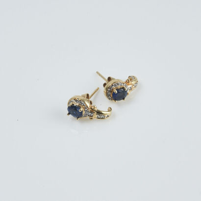 18ct Sapphire and Diamond Earrings