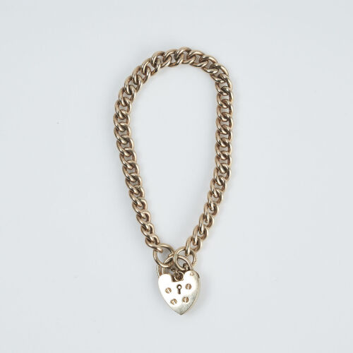 9ct Heart Padlock Bracelet