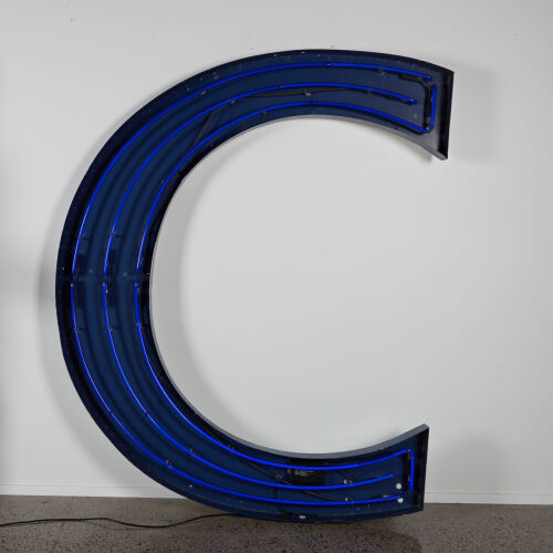 A Large Letter "C" Neon Sign