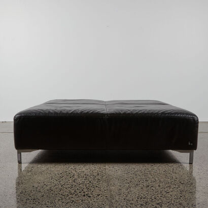 A Large Black Ottoman