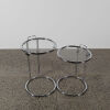 A Pair Of Chrome And Glass Adjustable Side Tables - 2