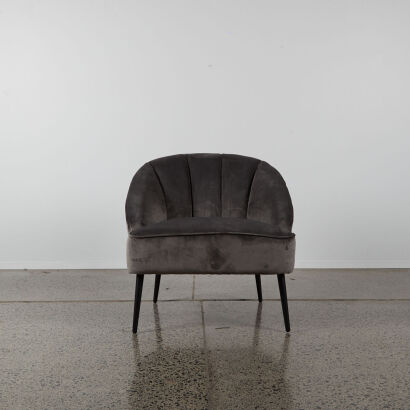 A Contemporary Grey Velour Occasional Chair