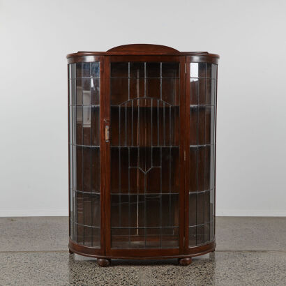 An Art Deco Leadlight Display Cabinet