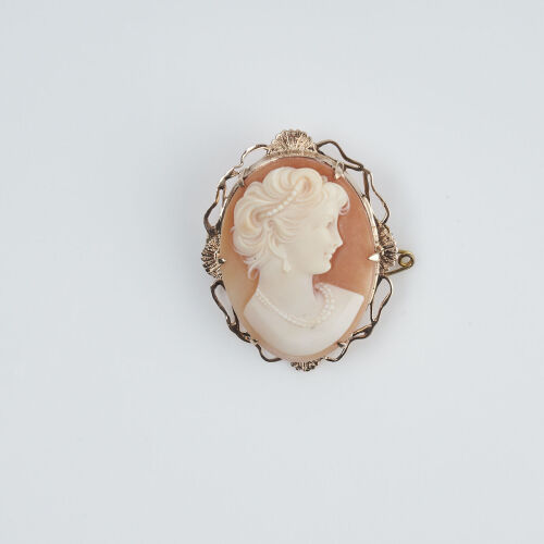9ct Gold Cameo Brooch