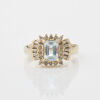 14ct Yellow Gold, .75ct Aquamarine & Diamond Ring