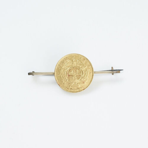 Gold Coin Brooch