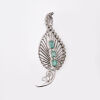 An Antique, 14ct White Gold, Emerald and Diamond Leaf Brooch