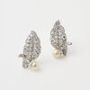 Platinum, Pearl and Diamond Earrings
