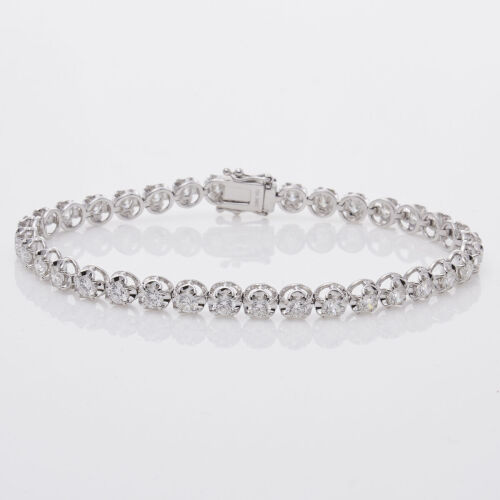 18ct White Gold Diamond Tennis Bracelet of TDW 4.63cts