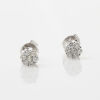 18ct White Gold Diamond Cluster Earrings TDW .35ct.