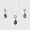 14ct Yellow Gold, Blue Topaz & Diamond Set