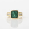 18ct Yellow Gold, 5.91ct Emerald and Diamond Ring