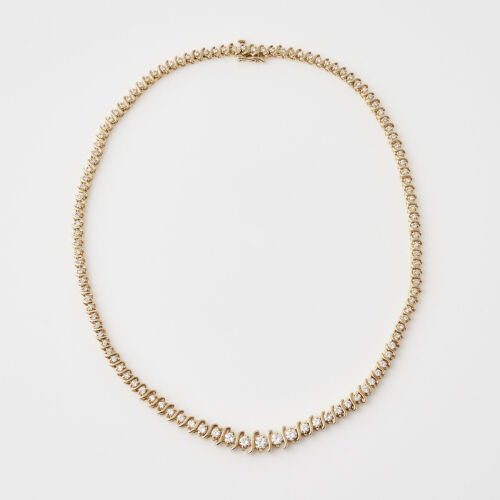 14ct Yellow Gold, Diamond Necklace of 3.96cts TDW