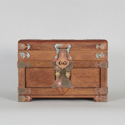 A Chinese Hardwood Jewelry Box