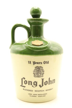 (1) Long John 12 Year Old Blended Scotch Whisky Stoneware Decanter, Circa 1980s