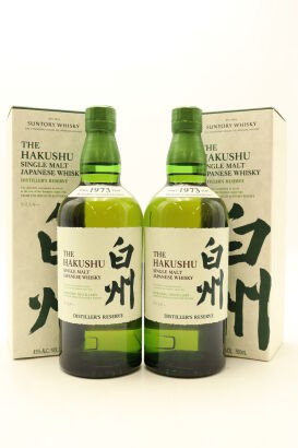 (2) Hakushu Distiller's Reserve, Single Malt Japanese Whisky, 43% ABV