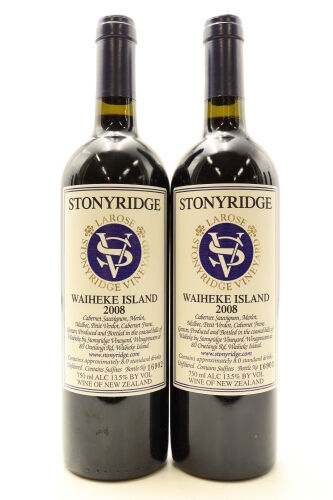 (2) 2008 Stonyridge Vineyard Larose, Waiheke Island