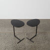 A Pair Of Black Metal Bedside Tables - 2