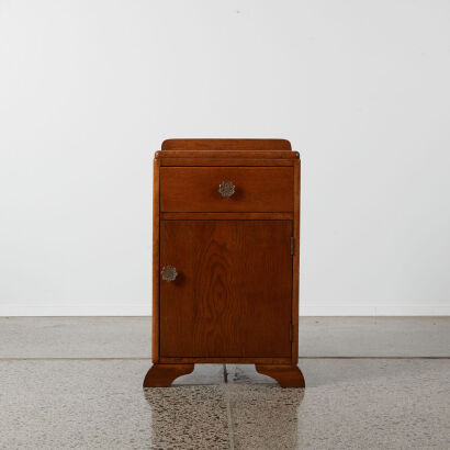 An Oak Art Deco Bedside Cabinet