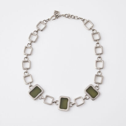 Givenchy Square Green Stone Necklace