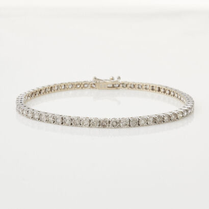 18ct White Gold, Tennis Bracelet of 5.00ct TDW