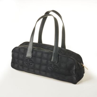 Chanel Travel Ligne Black Bowler Bag