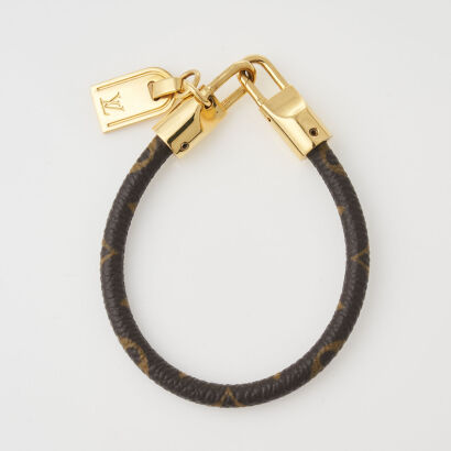 Louis Vuitton Monogram Luggage Tag Charm Bracelet