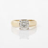 A 1.02ct Princess cut Diamond Solitaire ring in 18ct Yellow & White Gold